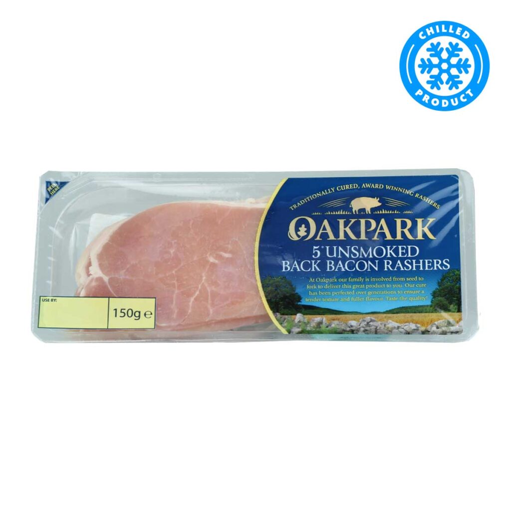 Oakpark Unsmoked Back Bacon 150g Heron Foods