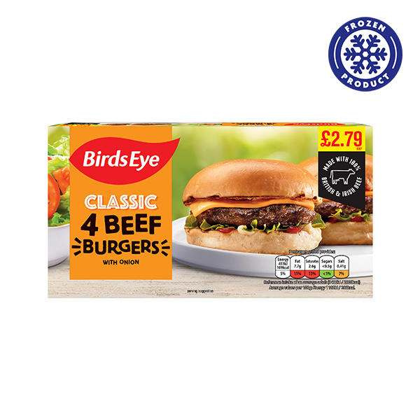 Birds Eye 4 Beef Burgers 227g