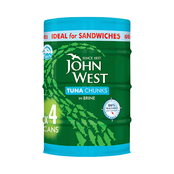 John West Tuna Chunks In Brine 4×132g