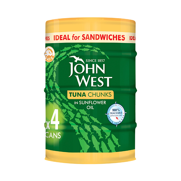 John West Tuna Chunks in SF Oil 4×132g