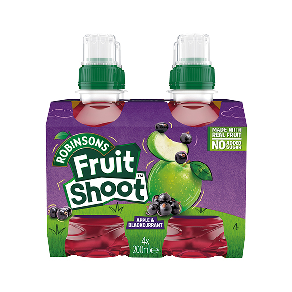 Robinsons Fruit Shoot Apple & Blackcurrant No Added Sugar 4×200ml
