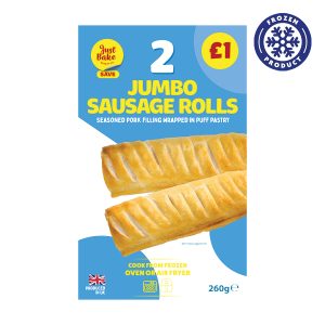 Just Bake Bakery Co. Save 2 Jumbo Sausage Rolls (PMP £1) 260g