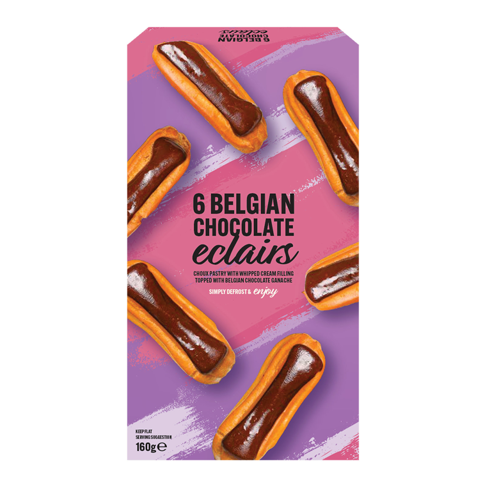 6 Belgian Chocolate Eclairs 160g