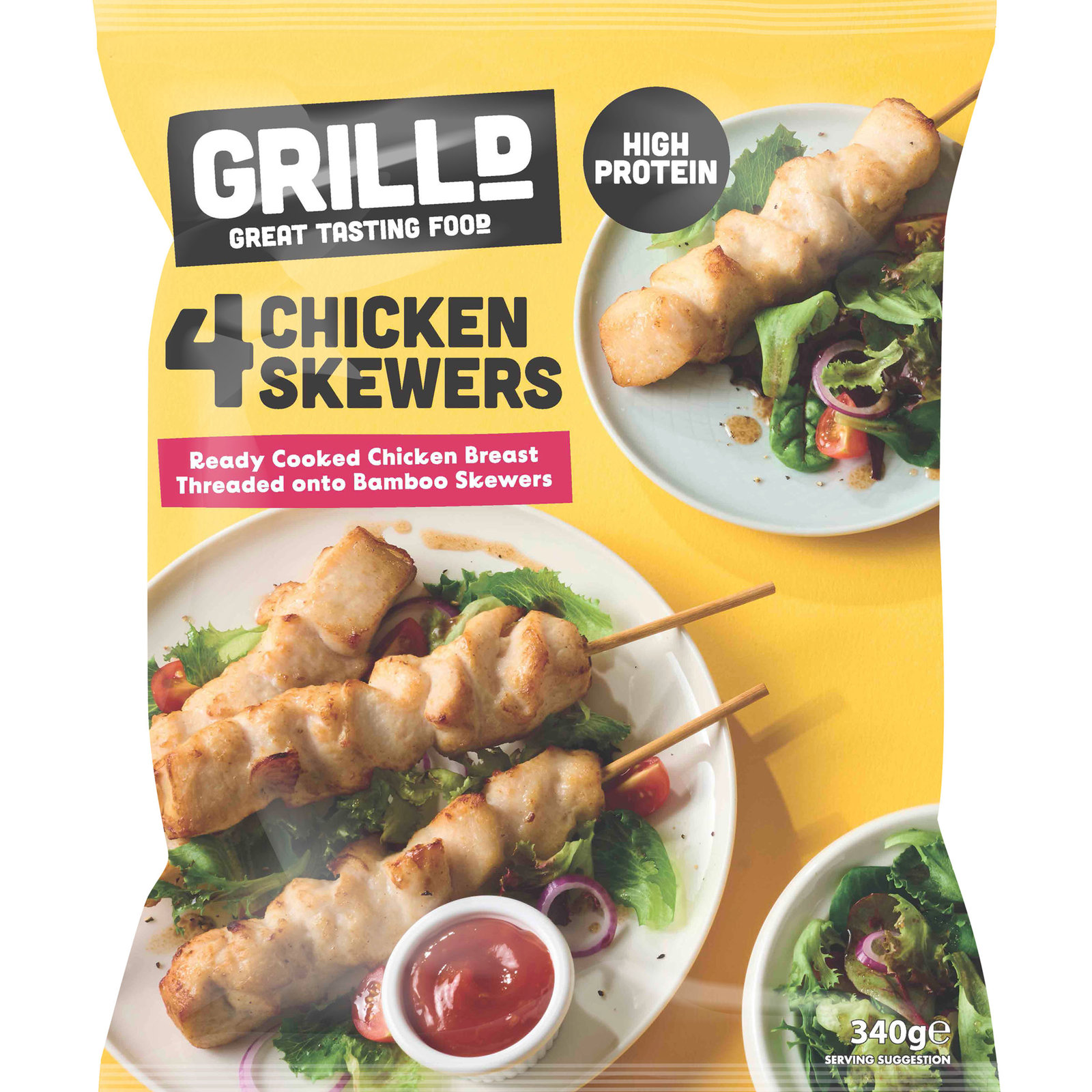 4 Garlic & Herb Chicken Skewers 340g