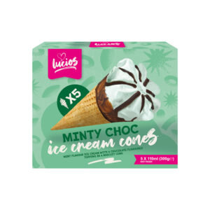 Lucio’s Minty Choc Ice Cream Cones 5×110ml