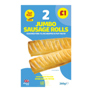 Just Bake Bakery Co. Save 2 Jumbo Sausage Rolls (PMP £1) 260g