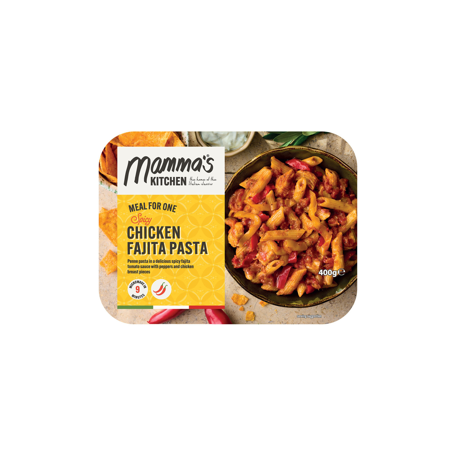 Mamma's Kitchen Chicken Fajita Pasta Ready Meal 400g