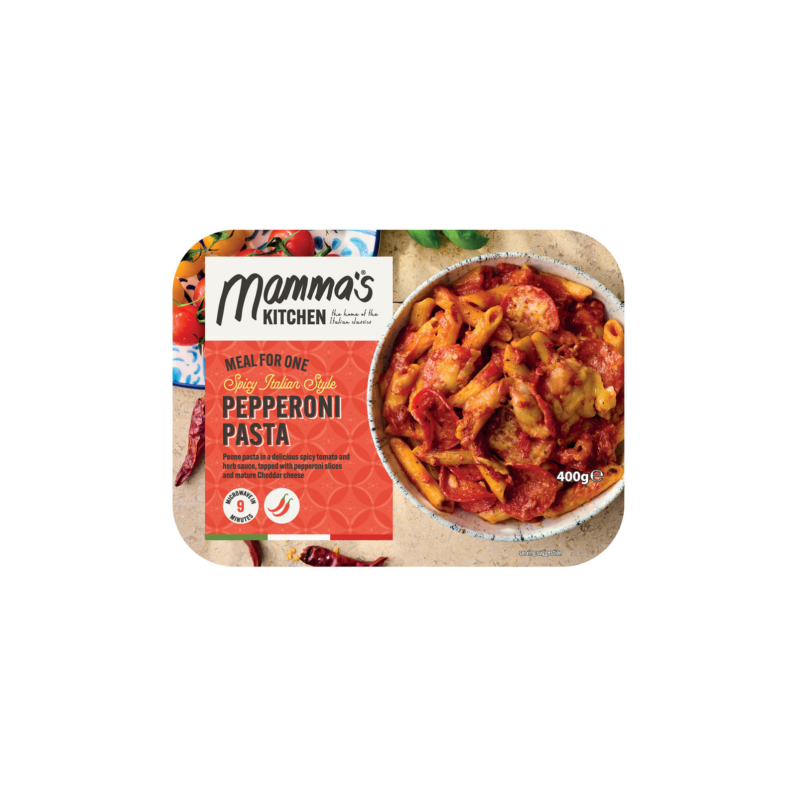 Mamma's Kitchen Spicy Pepperoni Pasta Ready Meal 400g