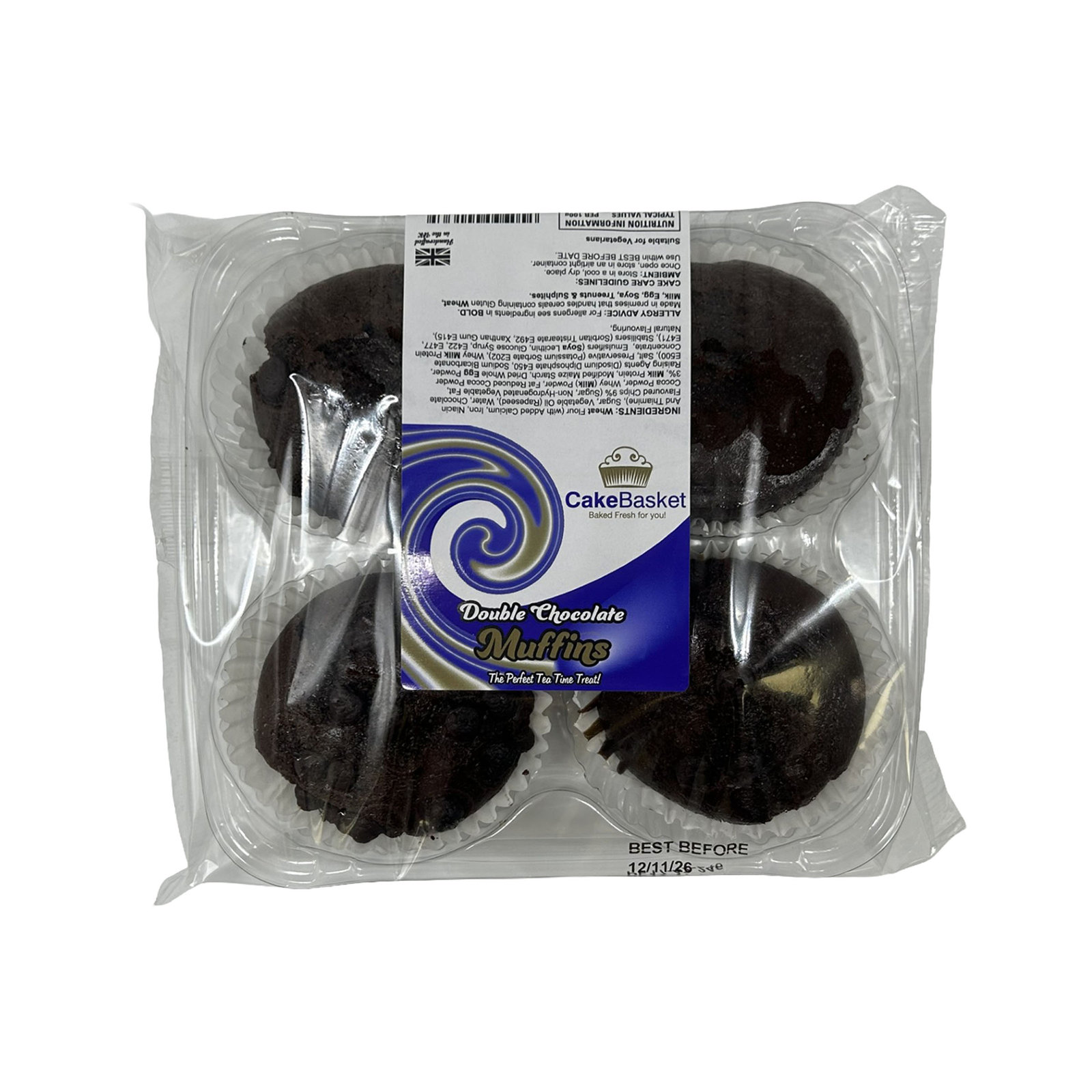 Cake Basket Double Chocolate Muffins 4pk