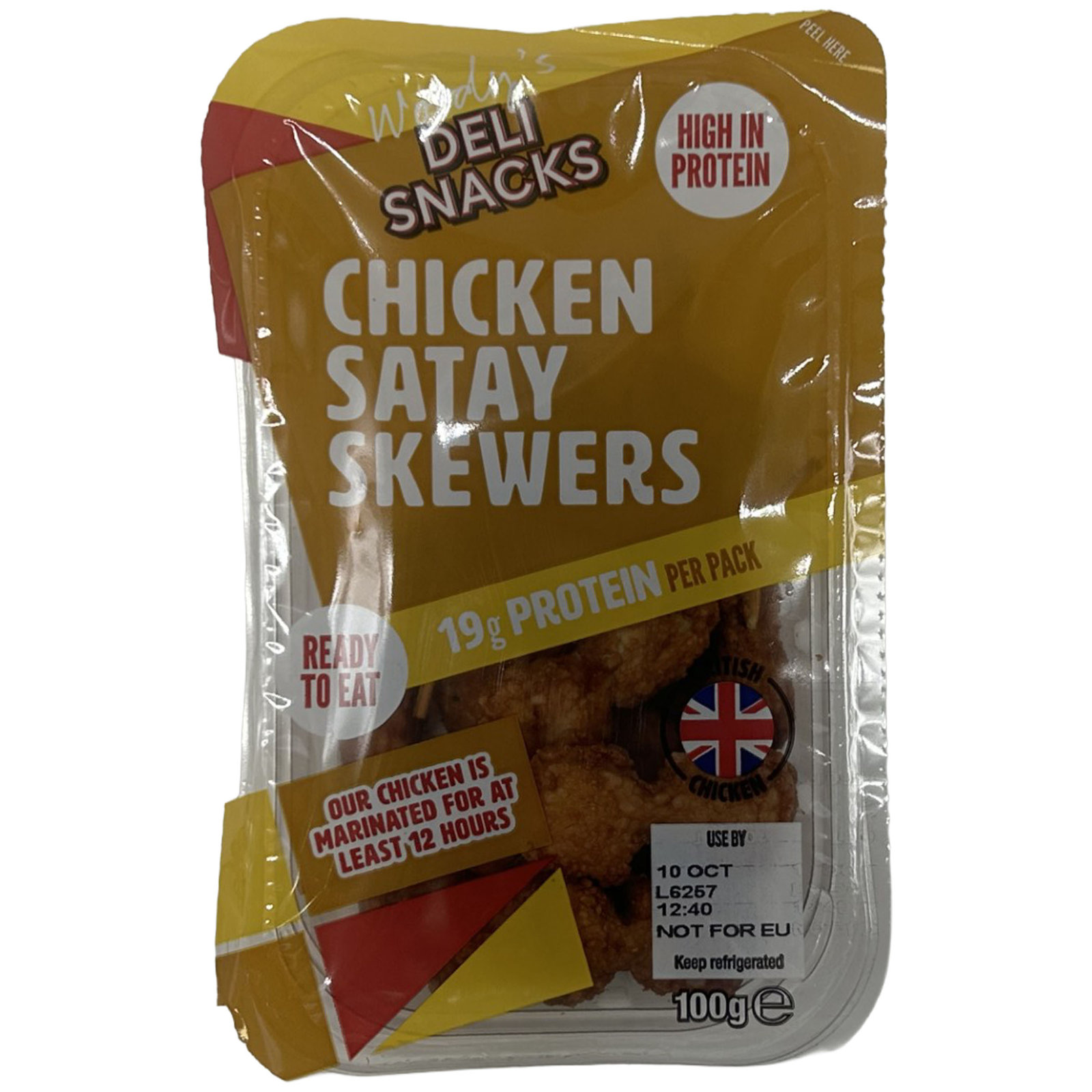 Woody's Deli Snacks 10 Chicken Satay Skewers 100g