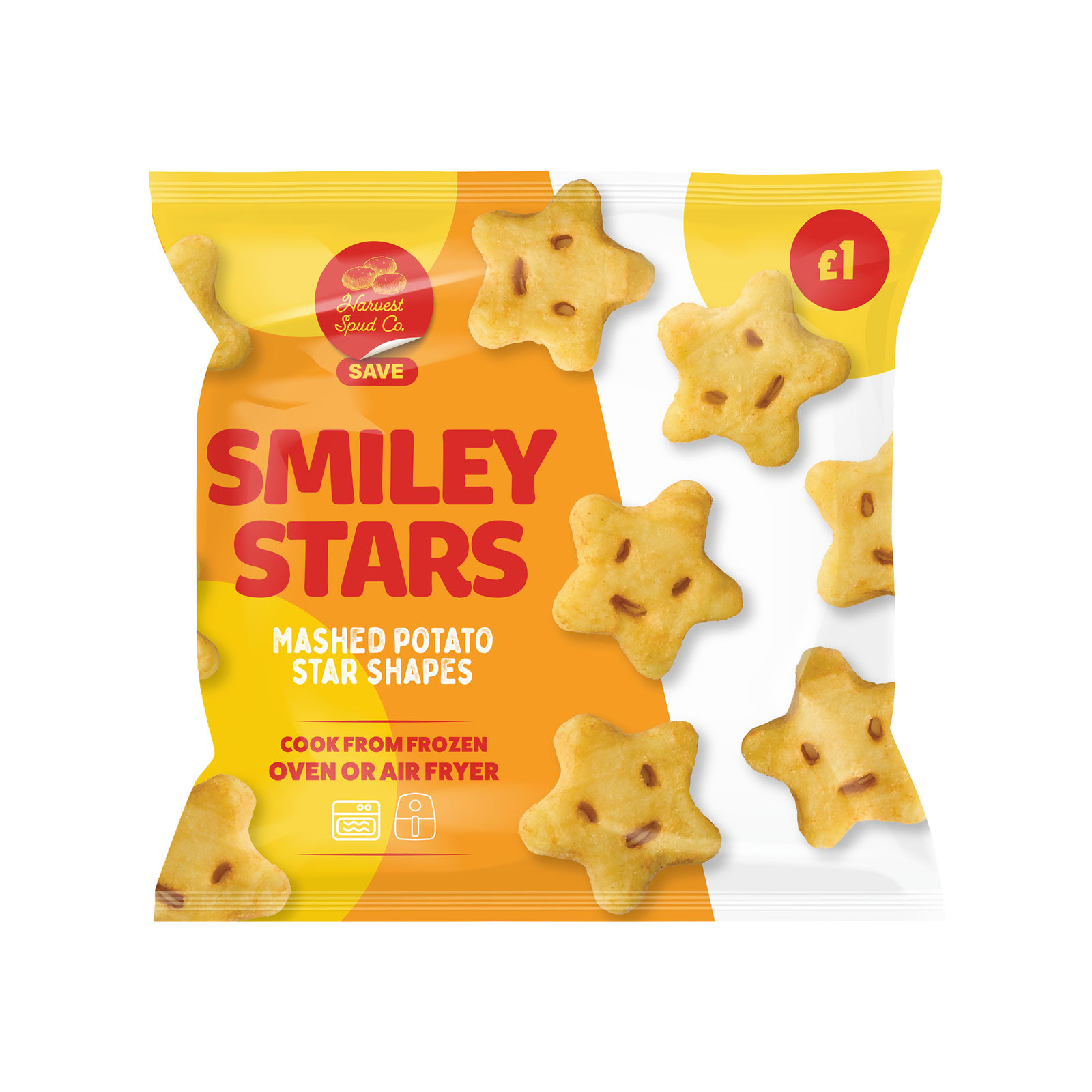 Harvest Spud Co. Save Smiley Stars (PMP £1) 500g