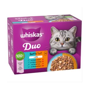 Whiskas Cat Pouches Duo Surf and Turf in Jelly 12×85g