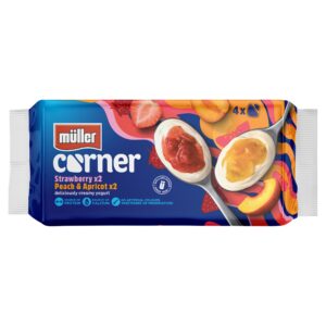 Muller Fruit Corner Strawberry/Peach & Apricot 4×136g