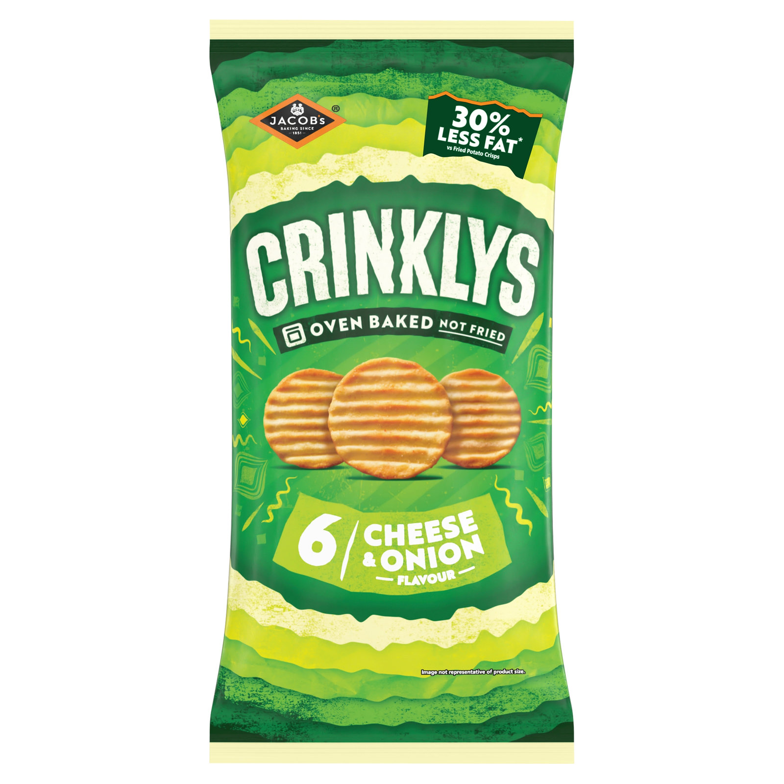 Jacob's Baked Crinklys Cheese & Onion 6pk