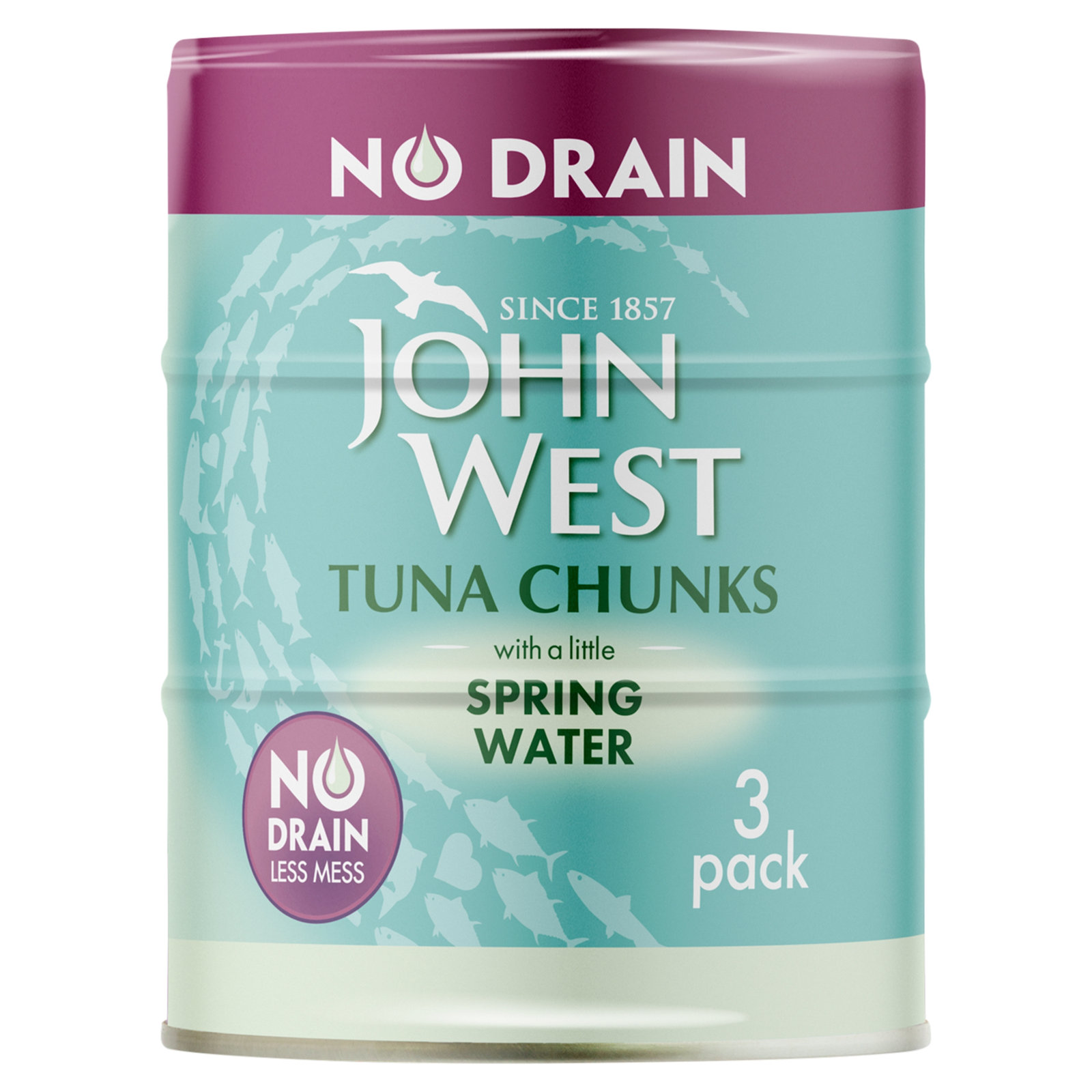 John West No Drain Tuna Chunks with a Little Spring Water MSC 3x100g3x100g