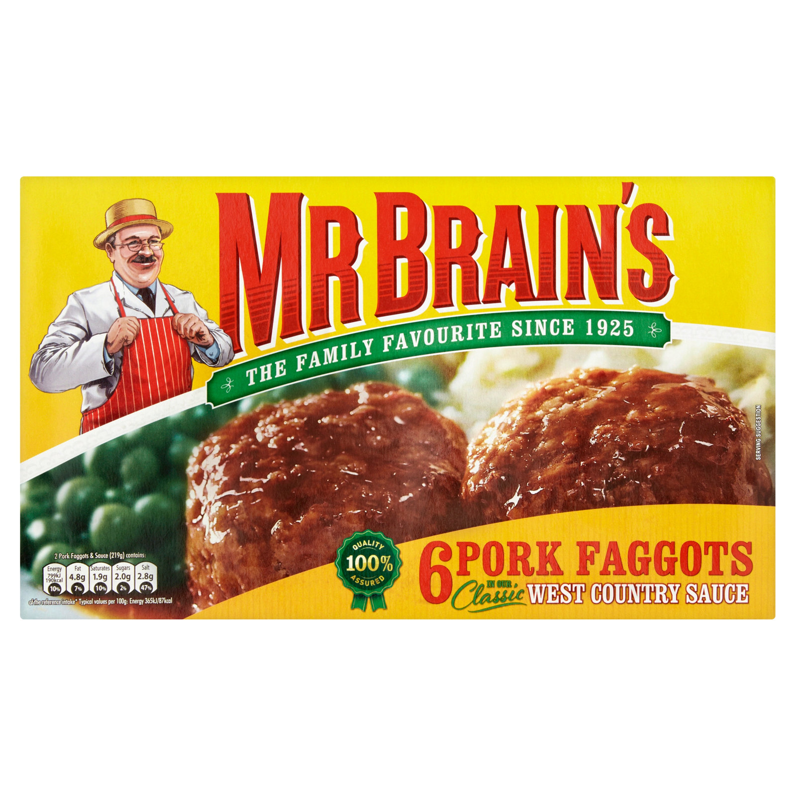 Mr Brains 6 Pork Faggots 656g