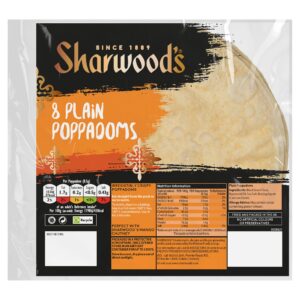 Sharwood’s Poppadoms Plain 8×8.5g