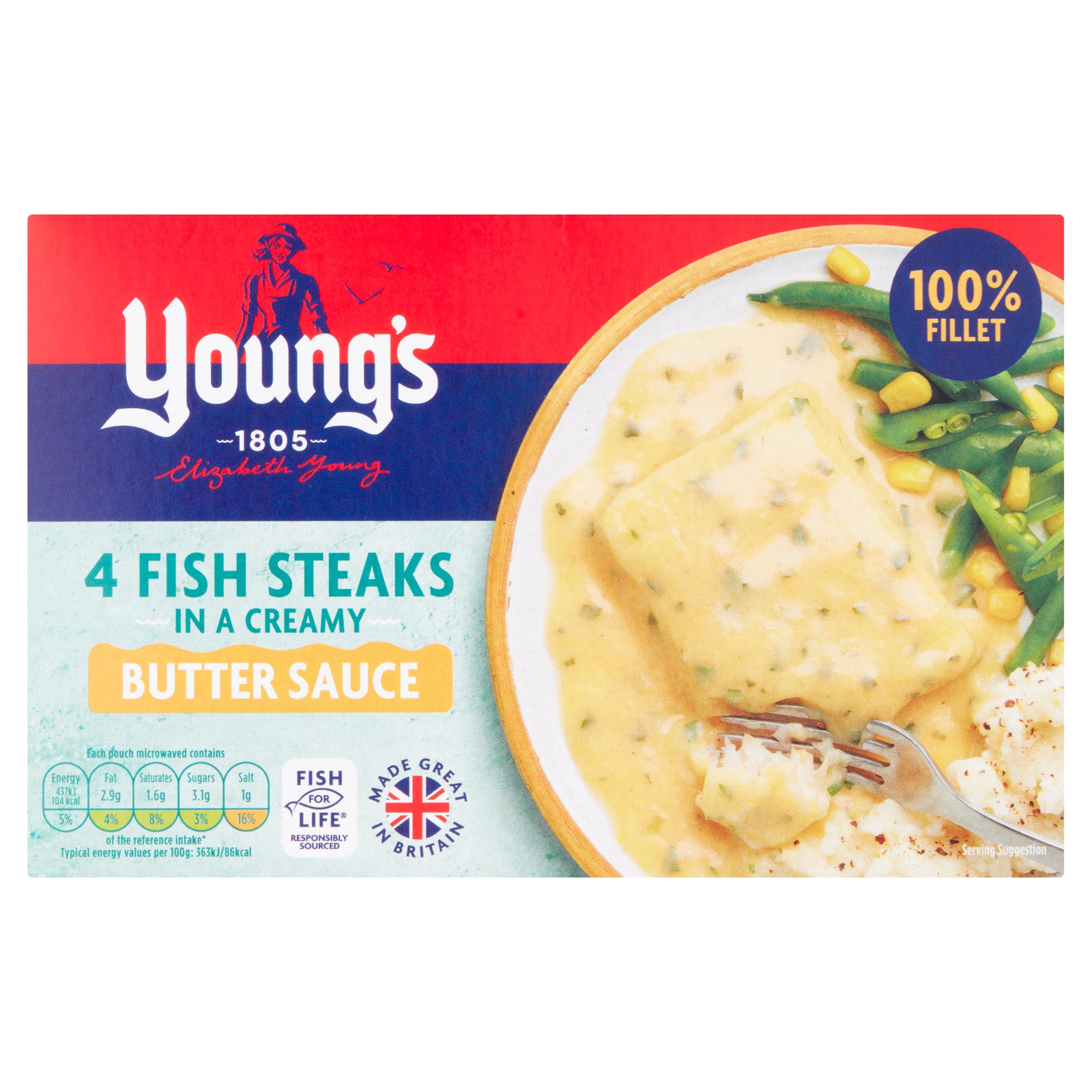 Young's 4 Fish Steaks in Butter Sauce 560g