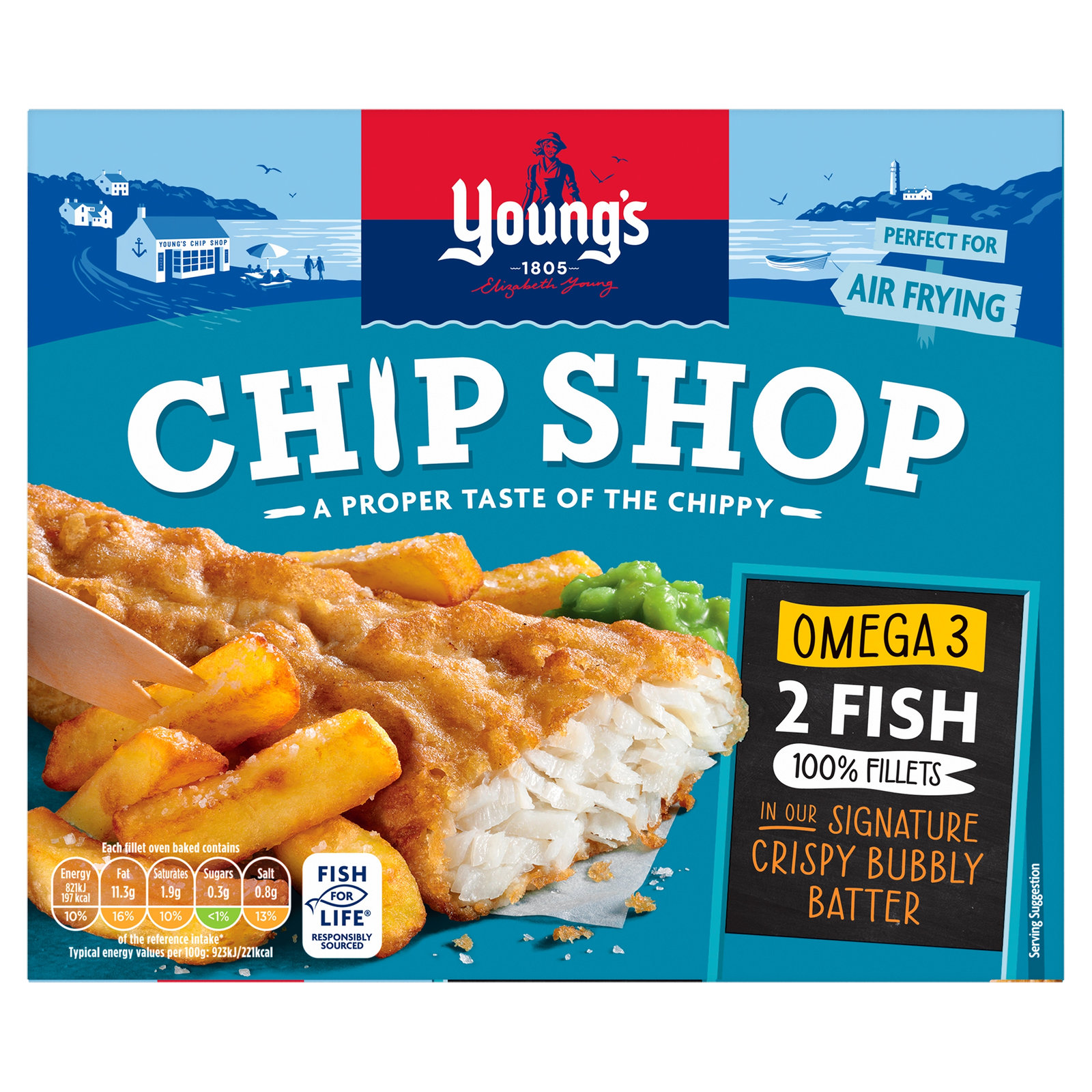 Young's Chip Shop Omega 3 2 Fish Steaks 200g
