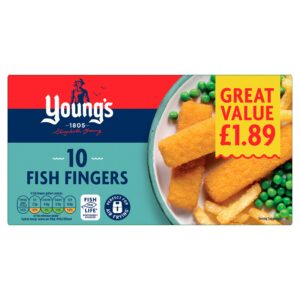 Young’s 10 Fish Fingers. (PMP £1.89) 250g
