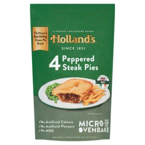 Holland’s Peppered Steak Pies 4pk