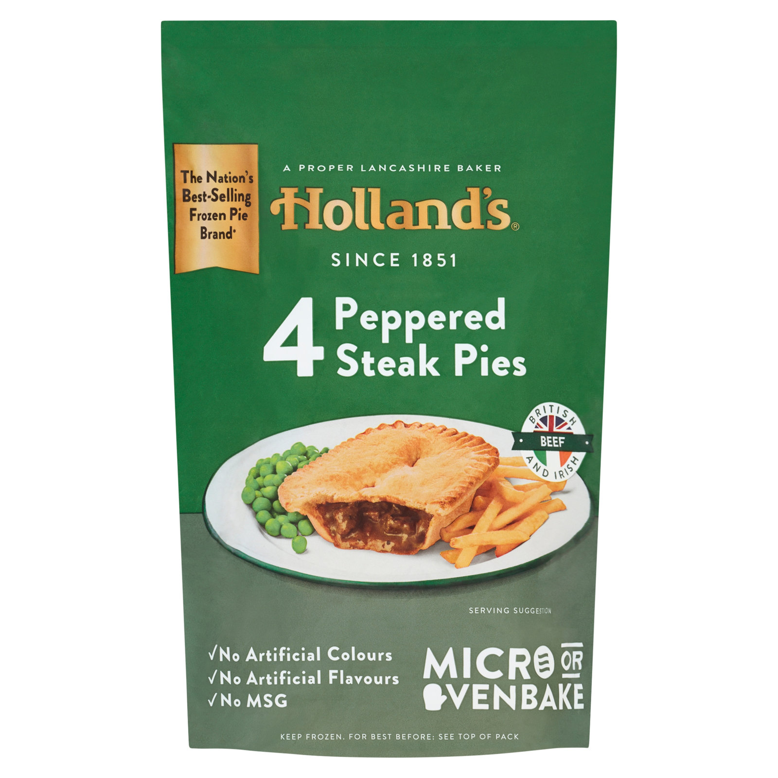 Holland's Peppered Steak Pies 4pk