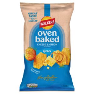 Walkers Oven Baked Cheese & Onion 6×22g