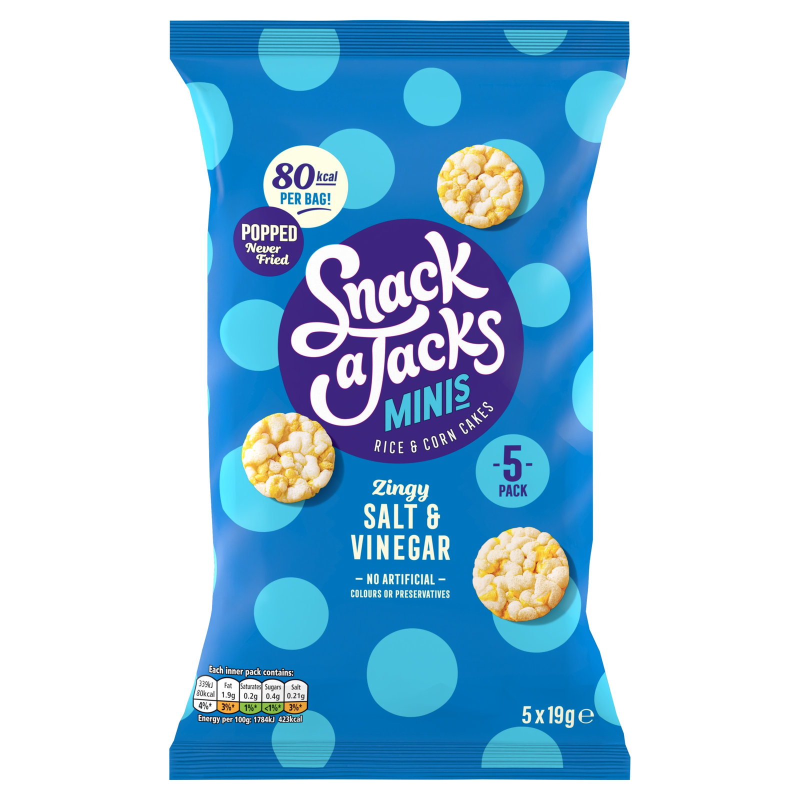 Snack A Jacks Salt & Vinegar 5×19g