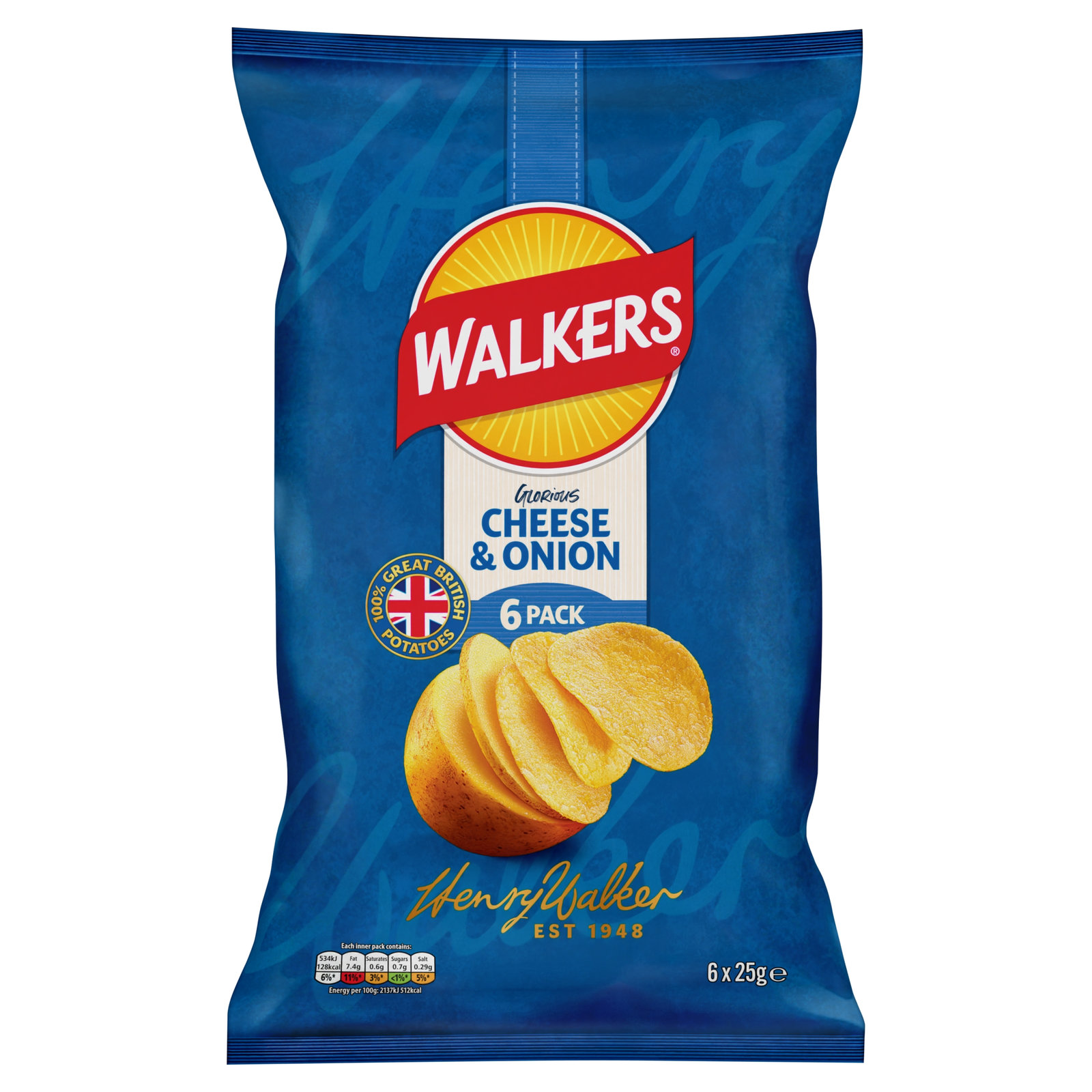 Walkers Baked Cheese and Onion 6x25g