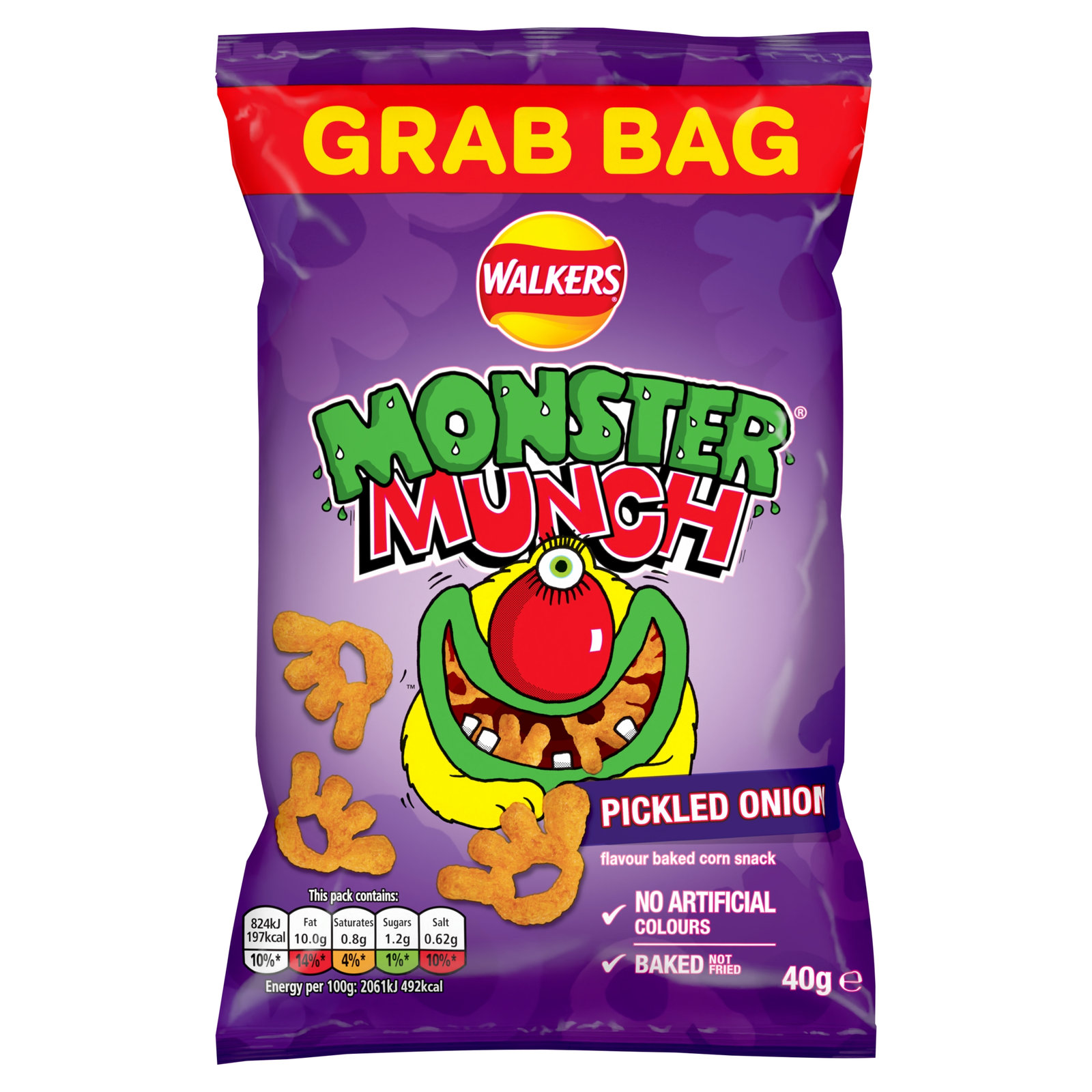 Walkers Monster Munch Pickled Onion Crisps 40g
