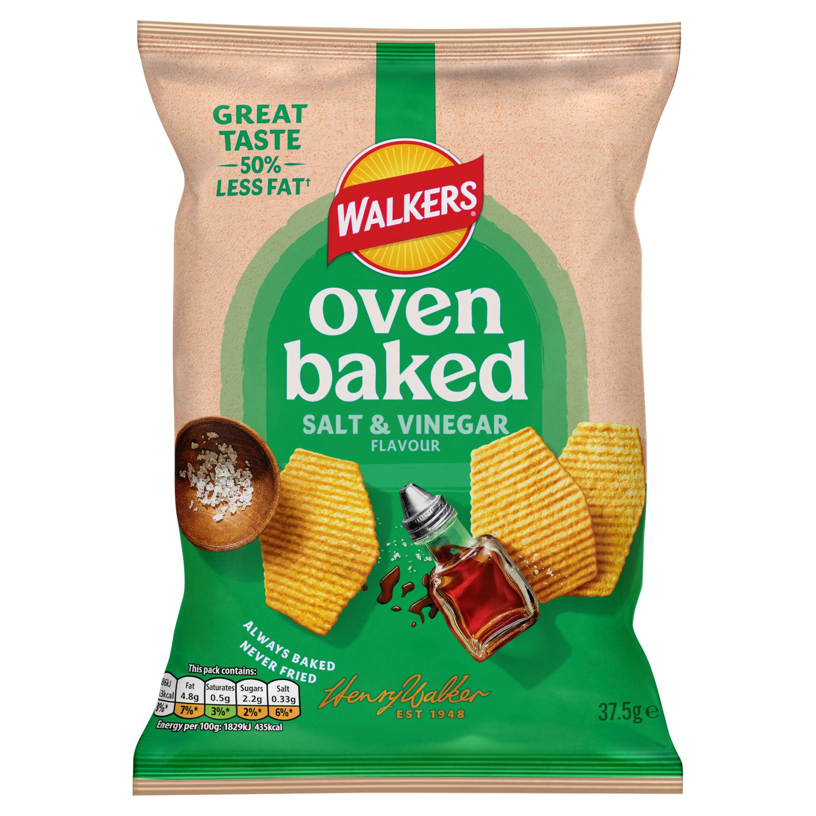 Walkers Oven Baked Salt & Vinegar 37.5g