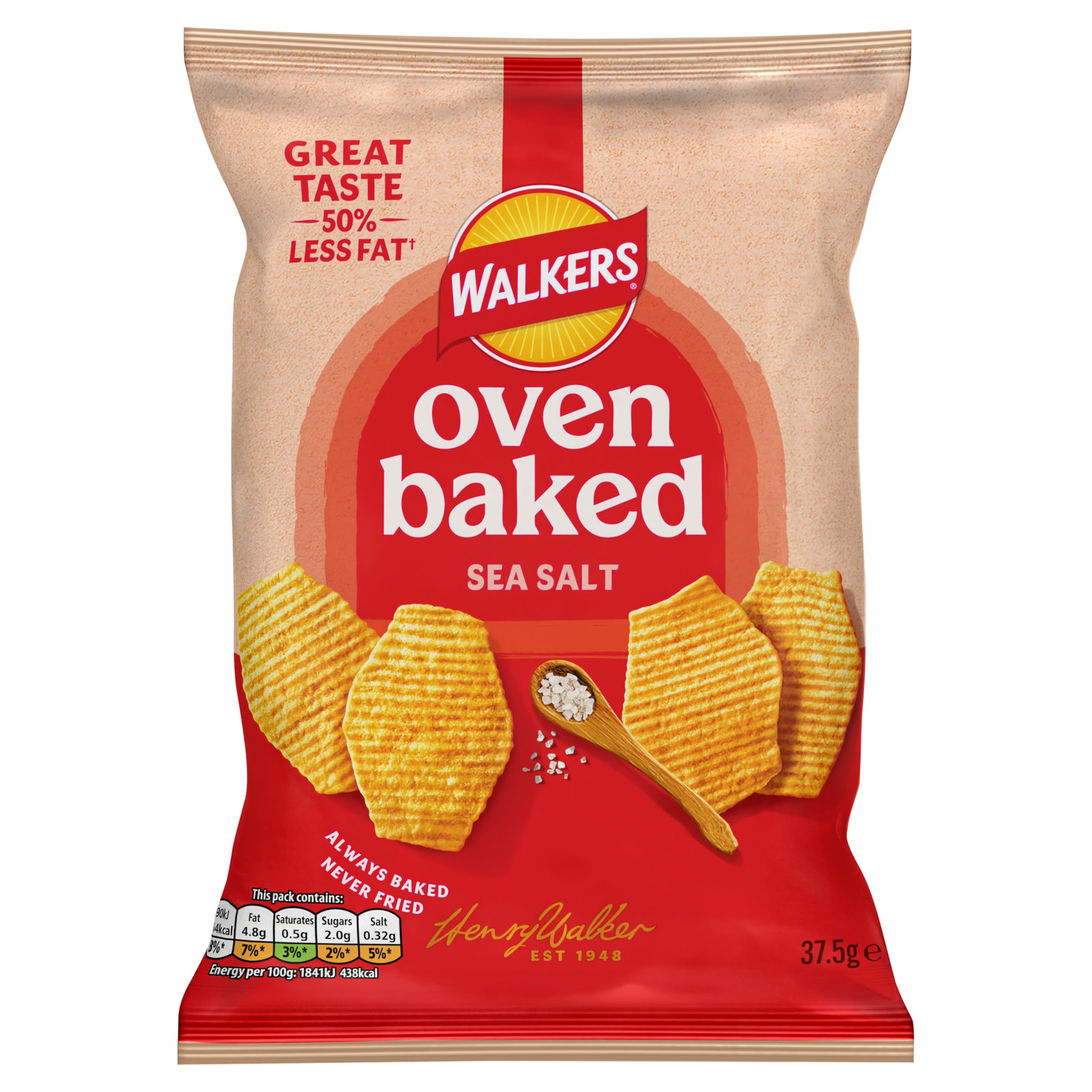 Walkers Baked Crisps - Sea Salt 37.5g