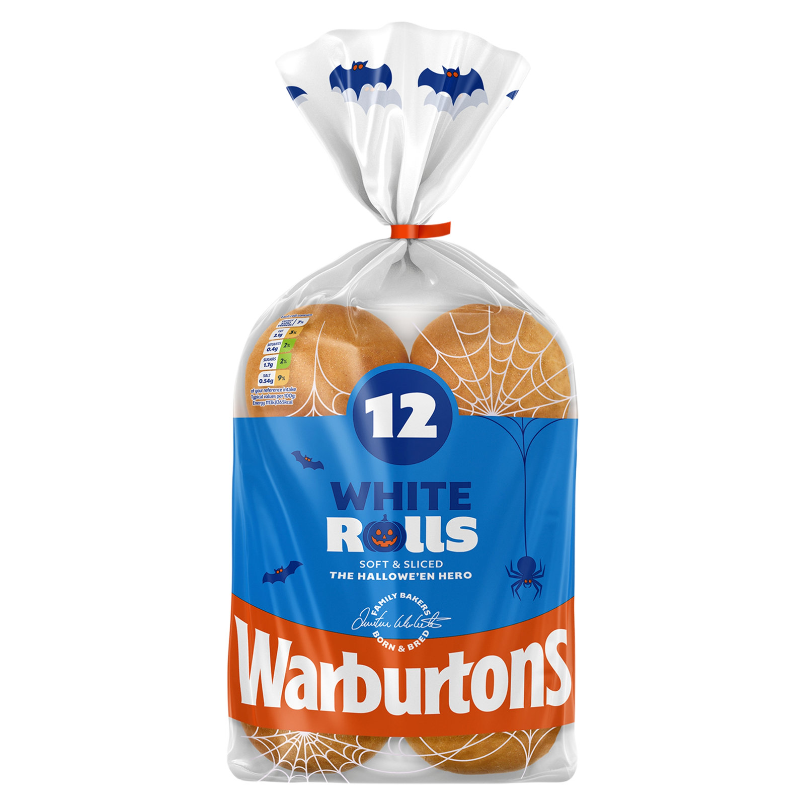 Warburtons Sliced White Rolls 12pk