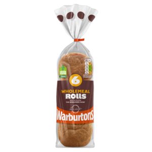 Warburtons Sliced Wholemeal Rolls 6pk