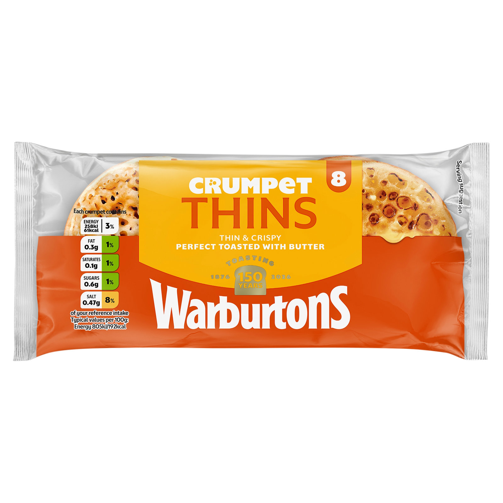 Warburtons Crumpet Thins 8pk