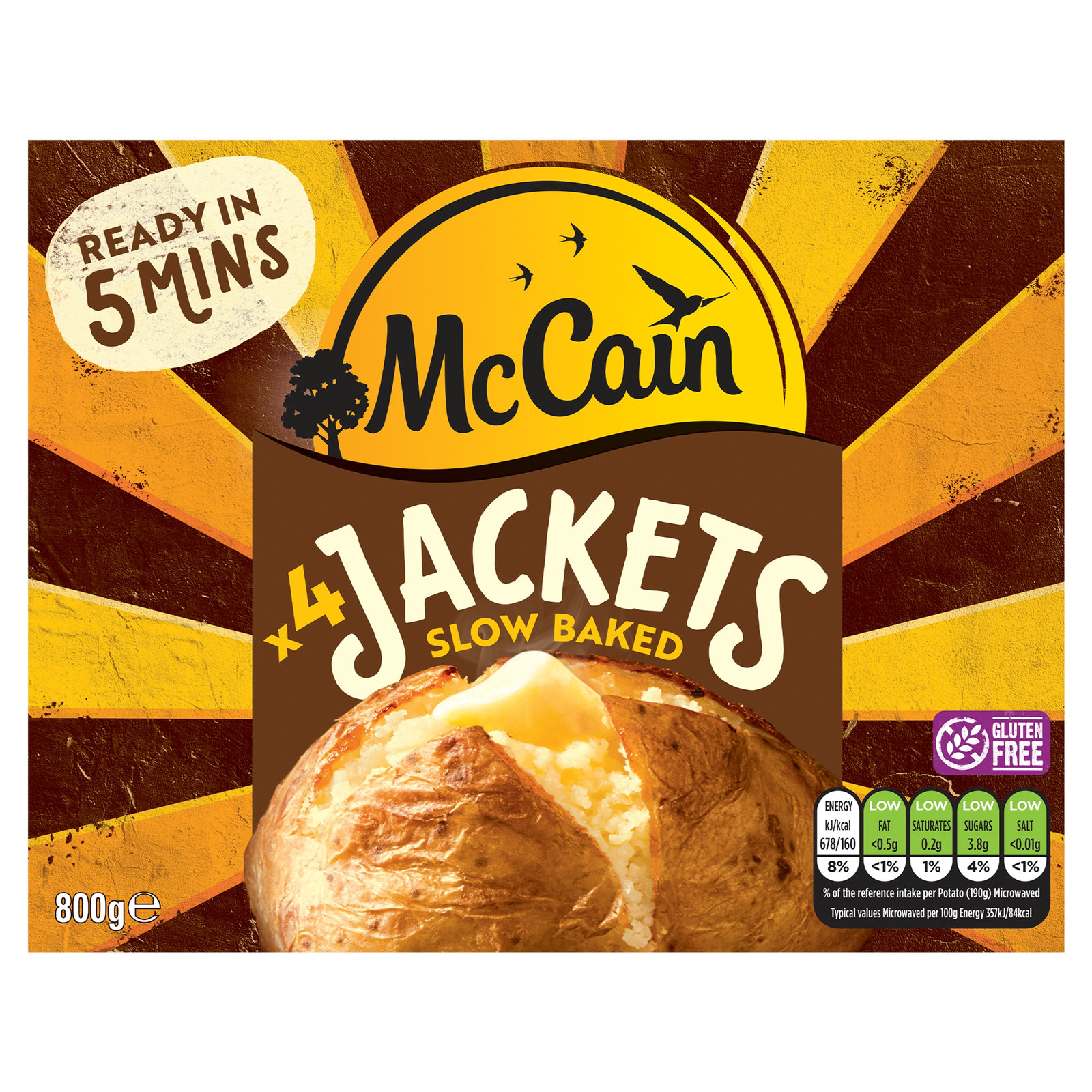 McCain 4 Ready Baked Jacket Potatoes 800g
