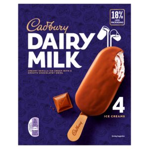 Cadbury Dairy Milk Sticks 4×90ml