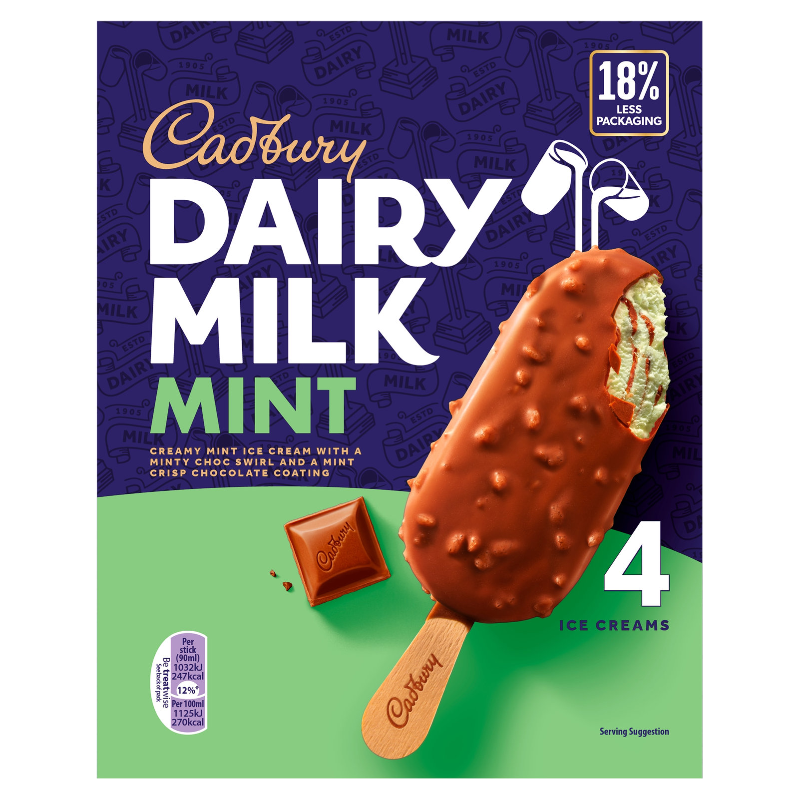 Cadbury Dairy Milk Mint Stick 4×90ml