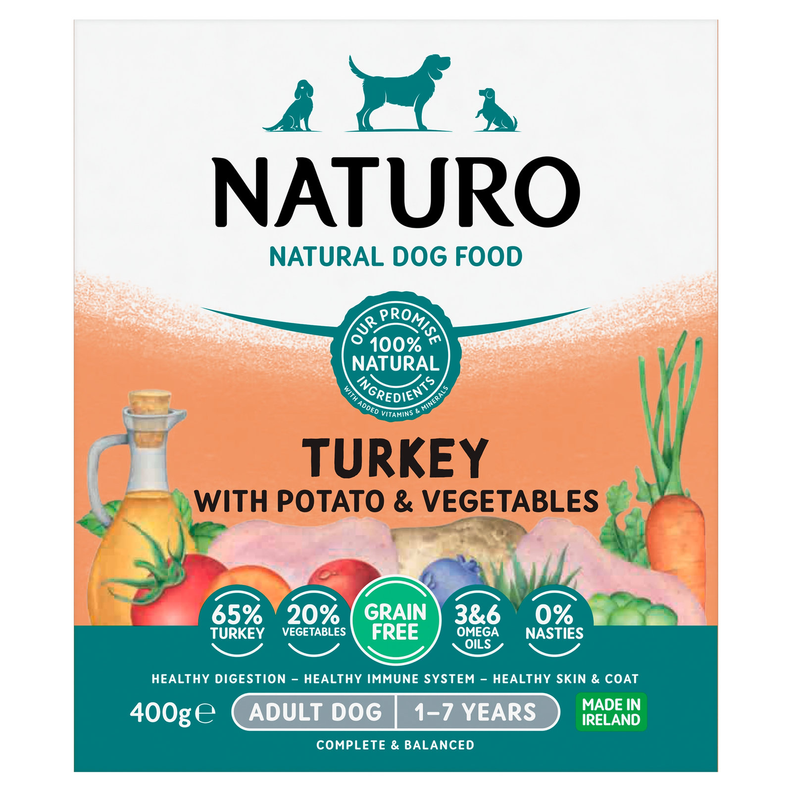 Naturo Adult Turkey with Potato & Vegetables 400g