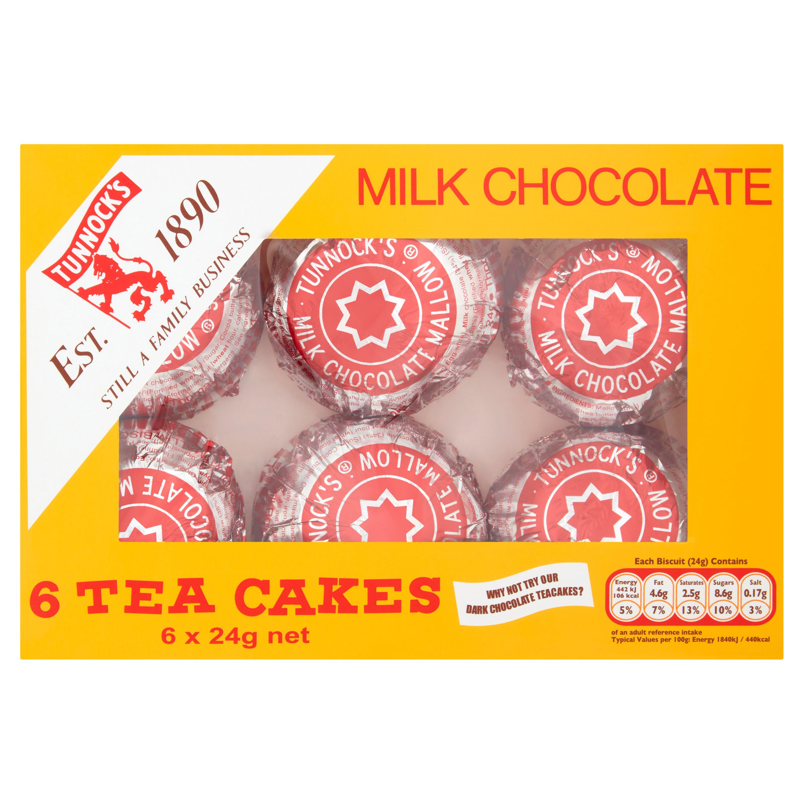 Tunnocks Milk Chocolate Teacakes 6×24g