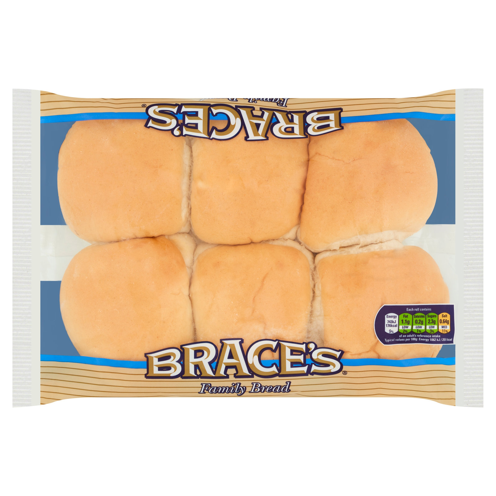 Brace's Soft White Baps 6pk