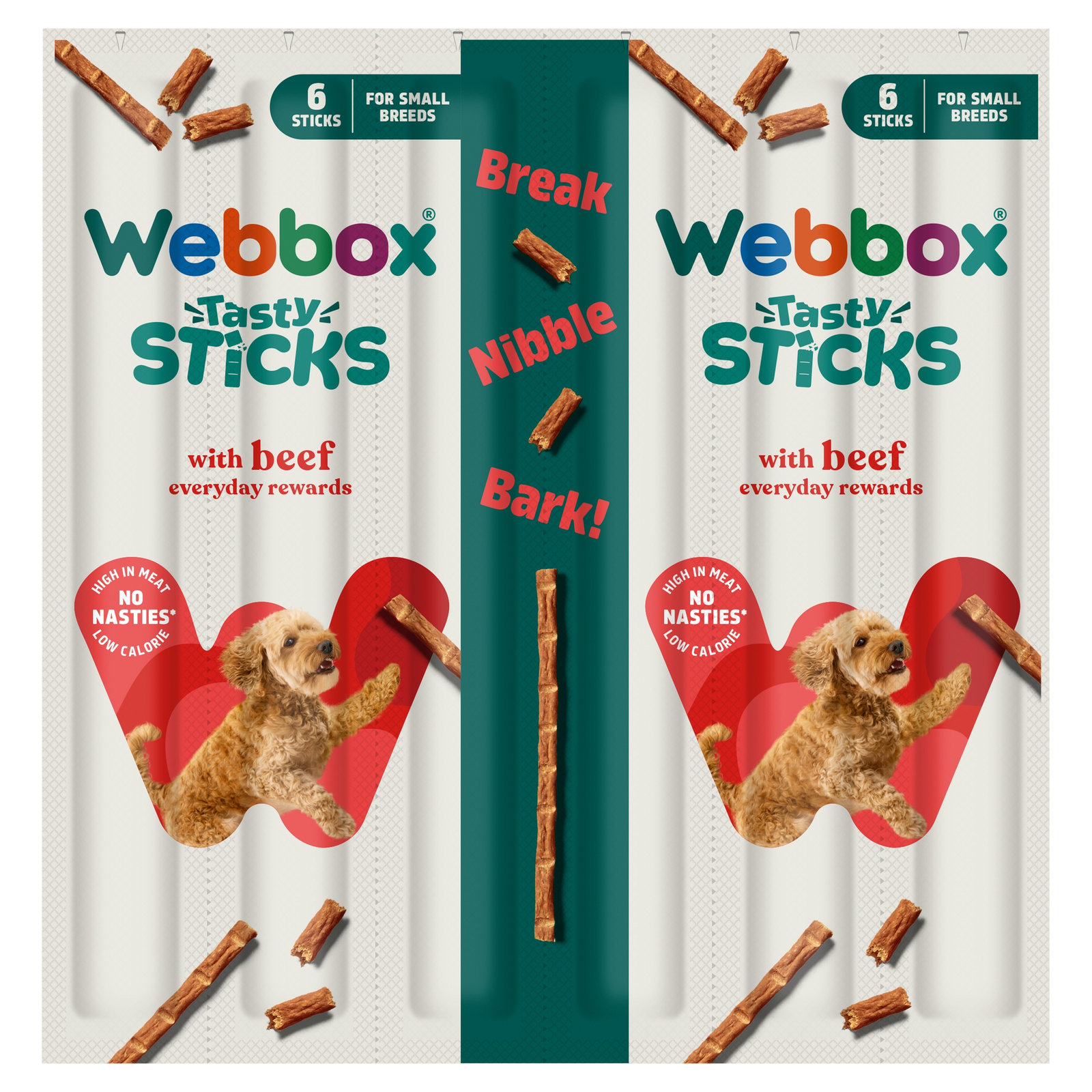 Webbox Beef Small Dog Sticks 6pk