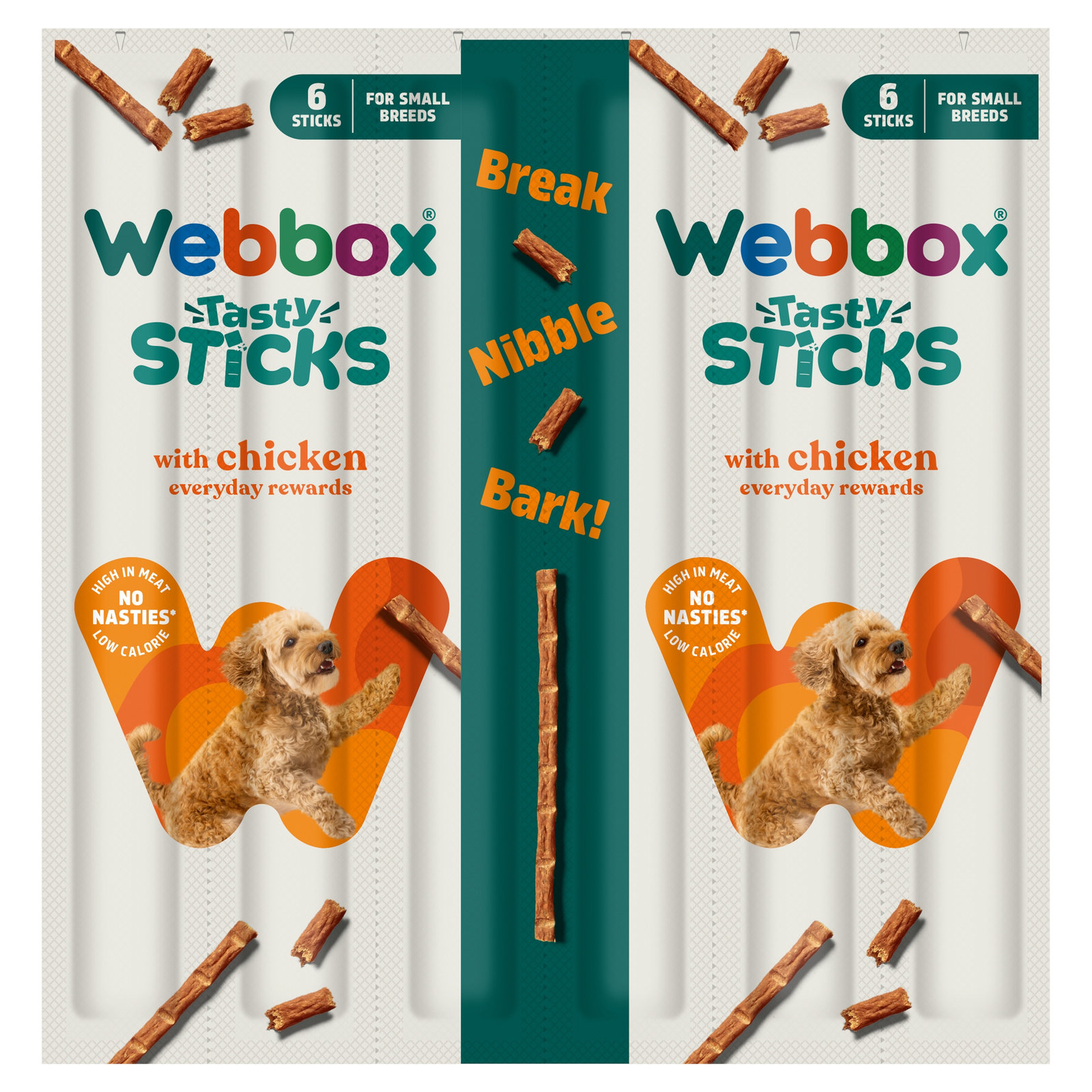 Webbox Chicken Small Dog Sticks 6pk
