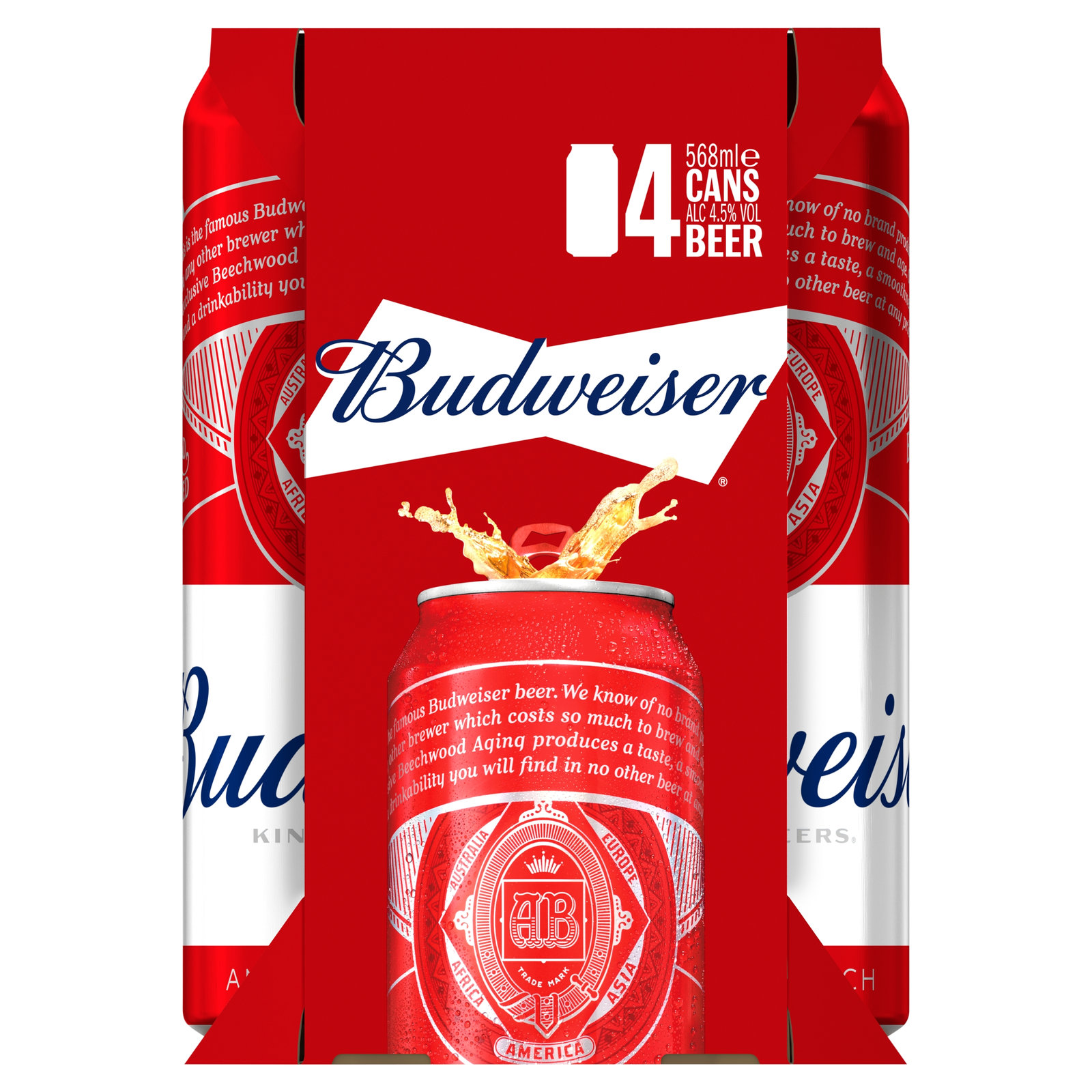 Budweiser 4×568ml: 4.5%