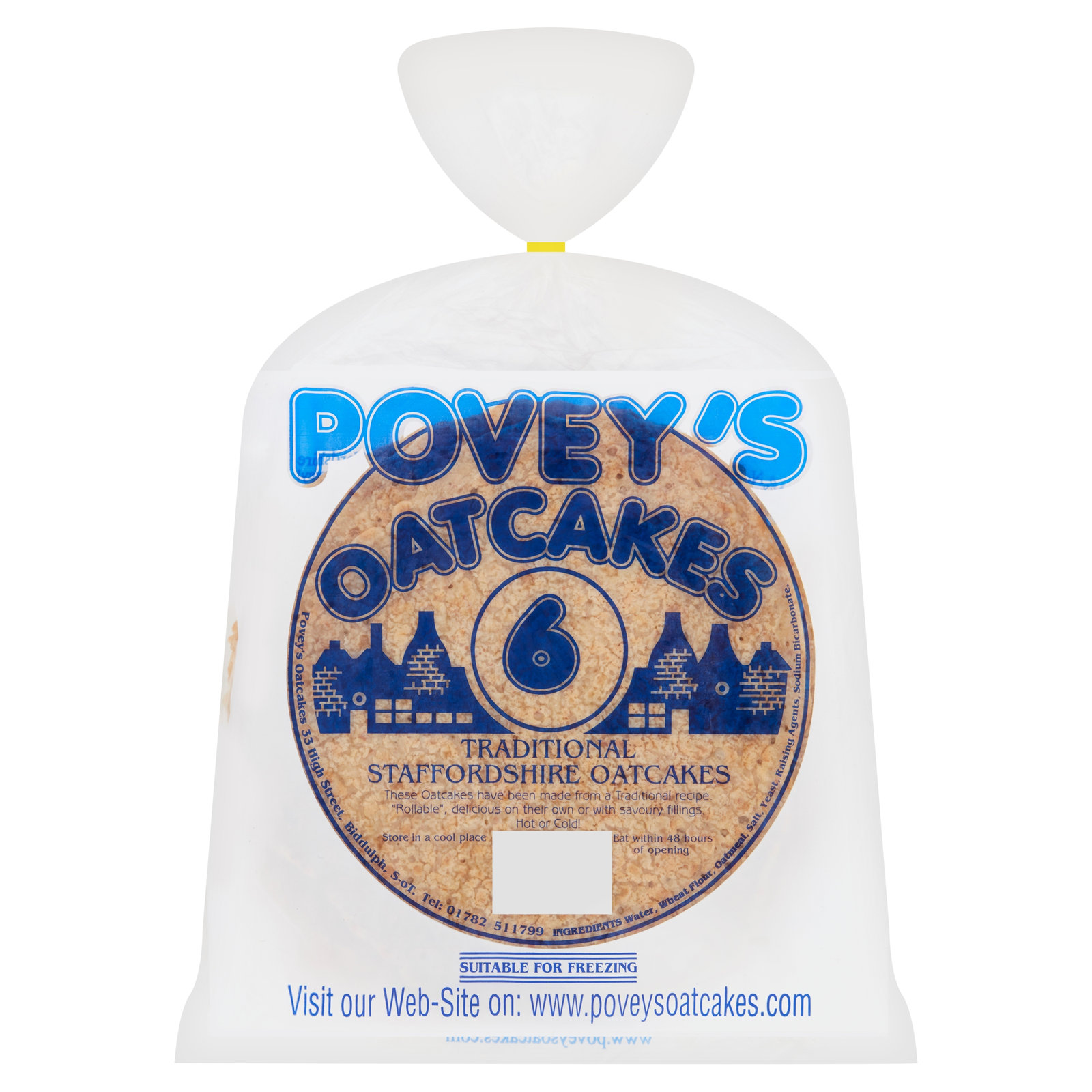 Povey's Traditional Staffordshire Oatcakes 6pk