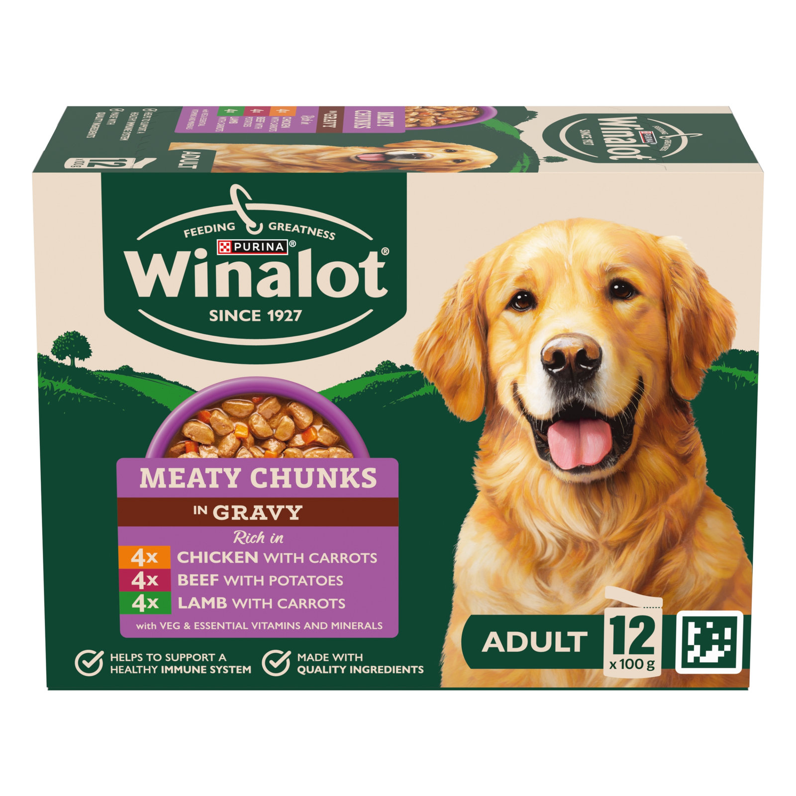 Winalot Meaty Chunks Variety In Gravy 12×100g