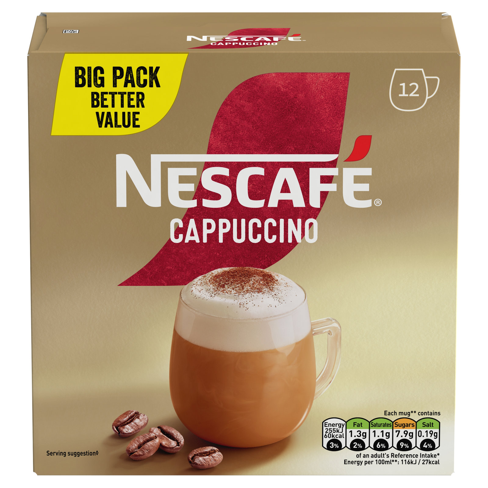 Nescafe Cappuccino 12pk 186g