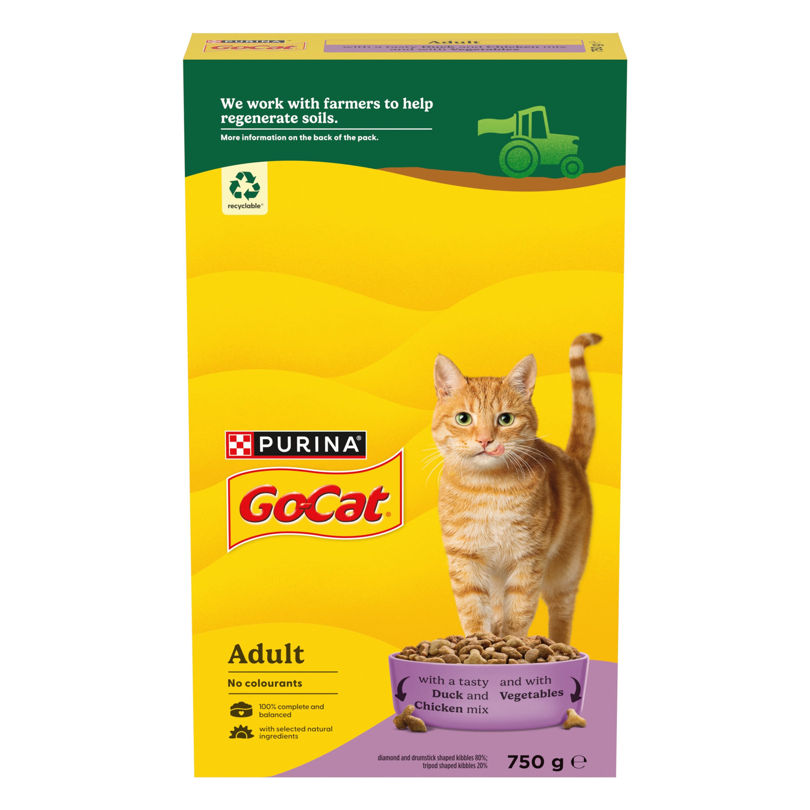 GO-CAT Chicken & Duck Dry Cat Food 750g