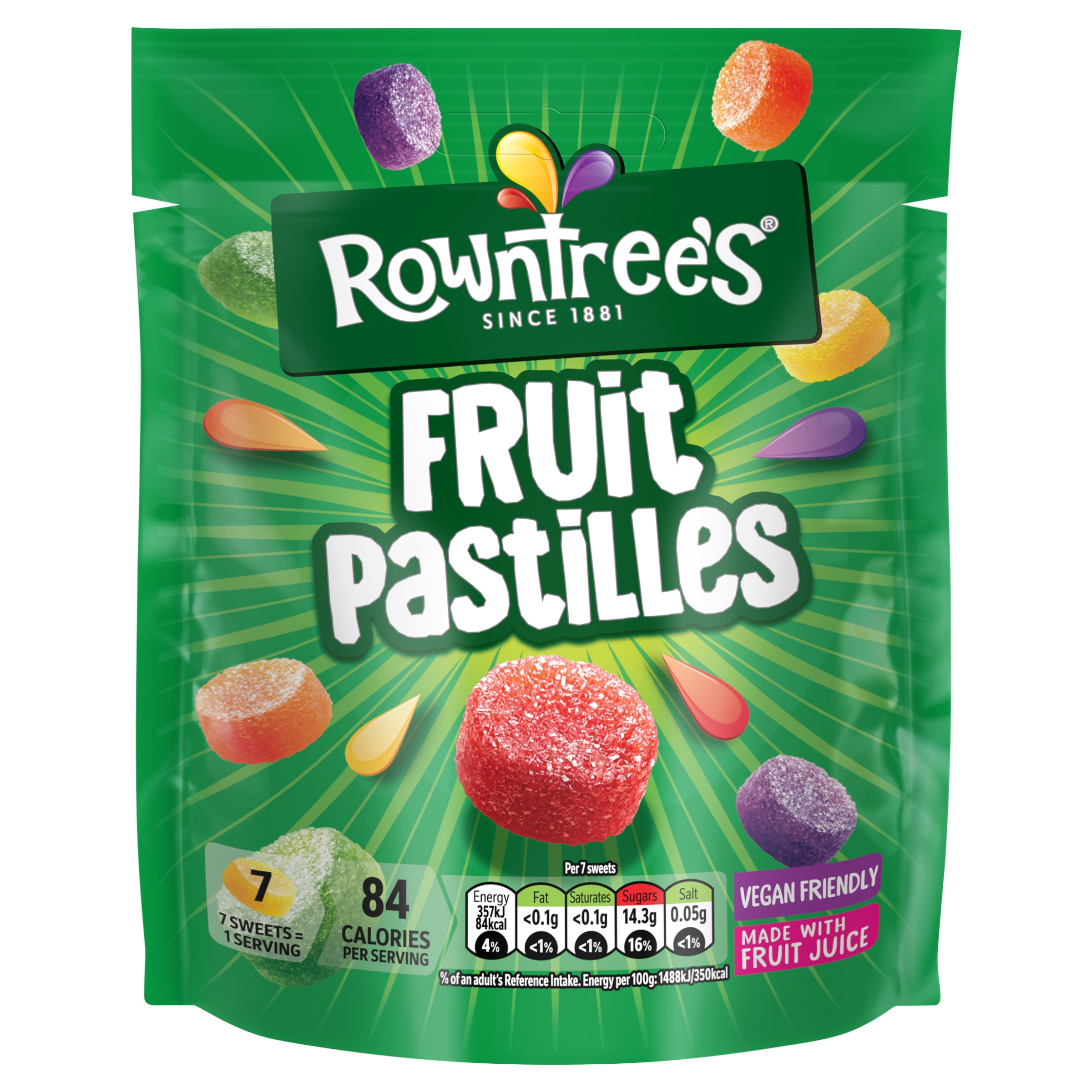 Rowntree’s Fruit Pastilles Vegan Pouch 143g