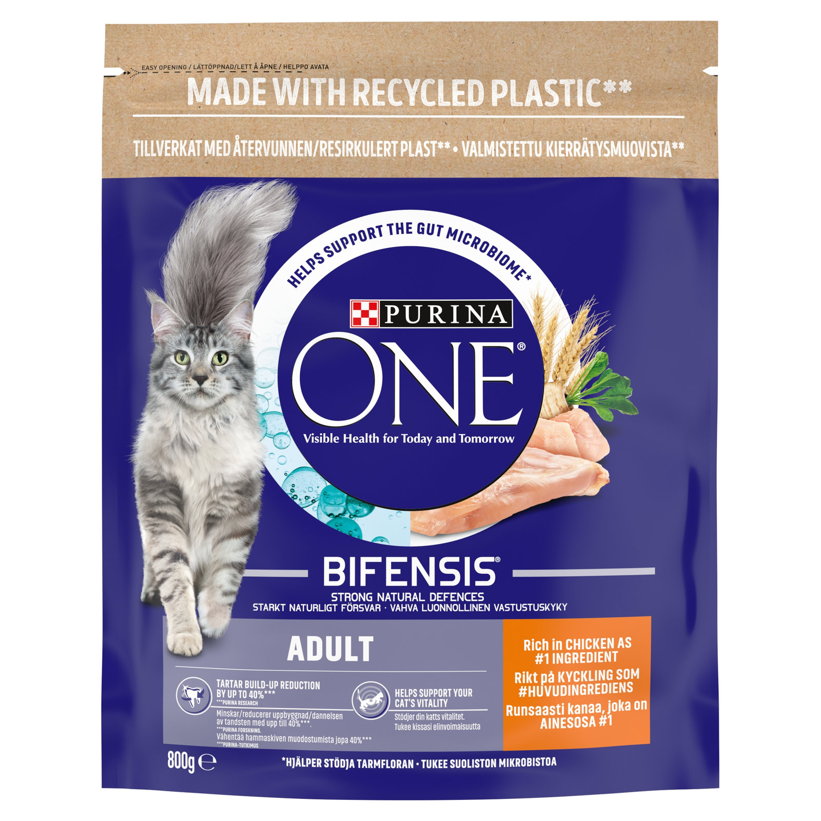 Purina ONE Adult Dry Cat Food Chicken and Wholegrains 800g